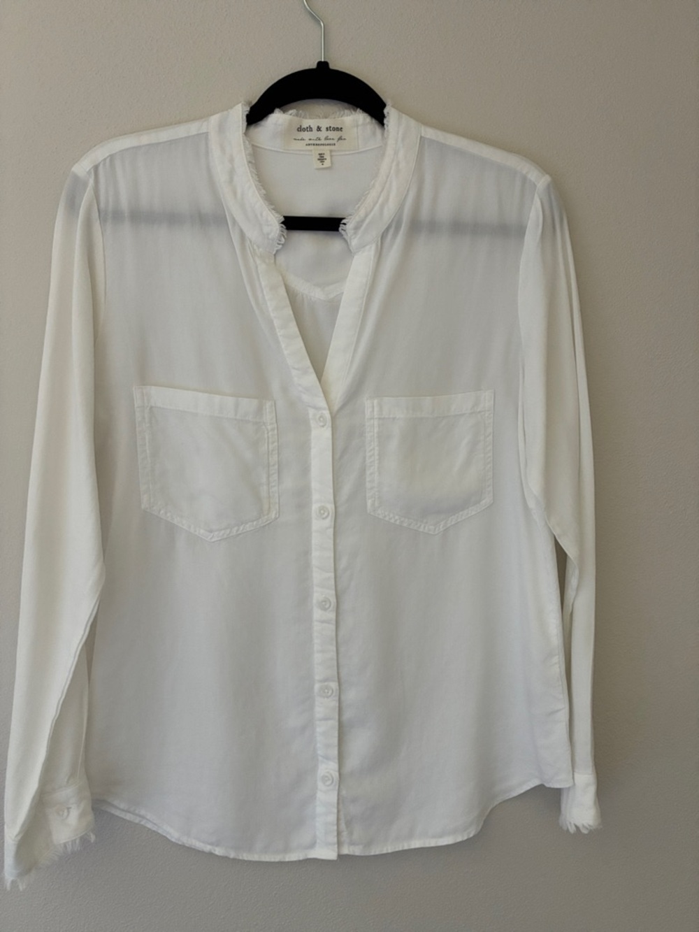 cloth & stone White Button-Up Pocket Blouse